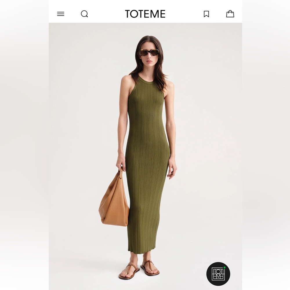 TOTEME seamless rib tank dress olive - Picture 2 of 10
